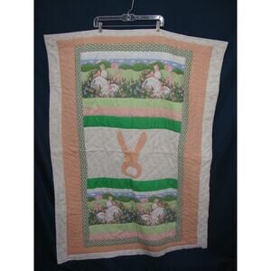 Handmade Bunny QUILT Country Cottage Wounded Military Fundraiser Crib Stroller